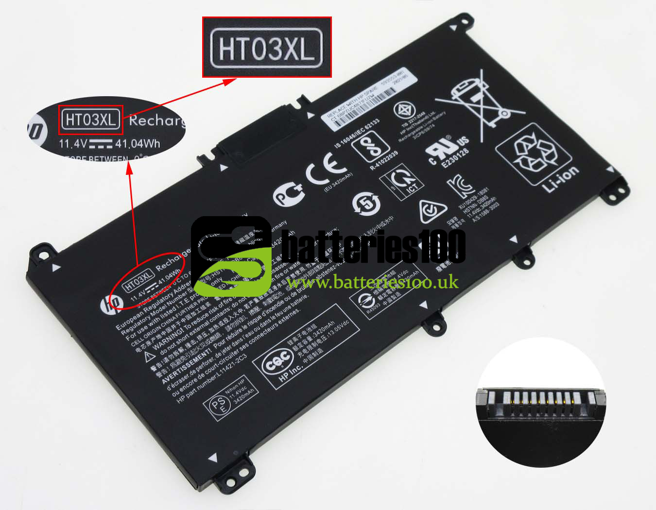 HP battery part number identification